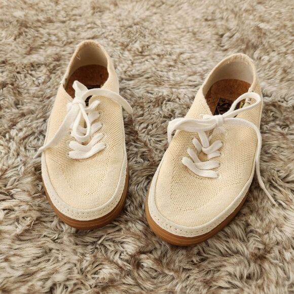 Vans Circle Vee Unisex Ecocush Foot bed Sustainable Sneakers Beige Cotton Blend - Picture 1 of 10